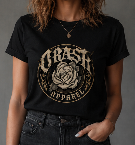 Crash Gothic Rose Tee (Mens and Ladies)